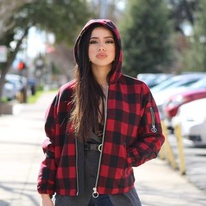 H&M NEW ⚡️ Plaid Jacket with Hoodie